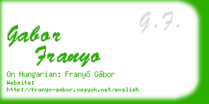 gabor franyo business card