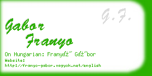 gabor franyo business card